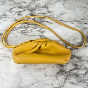 New Yellow Small Leather Wrist Bag